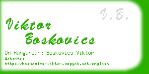 viktor boskovics business card